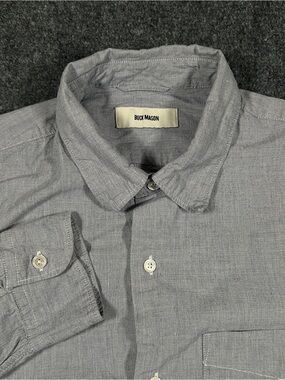 Buck Mason Shirt Mens L Blue Chambray Long Sleeve Button Up California Japanese